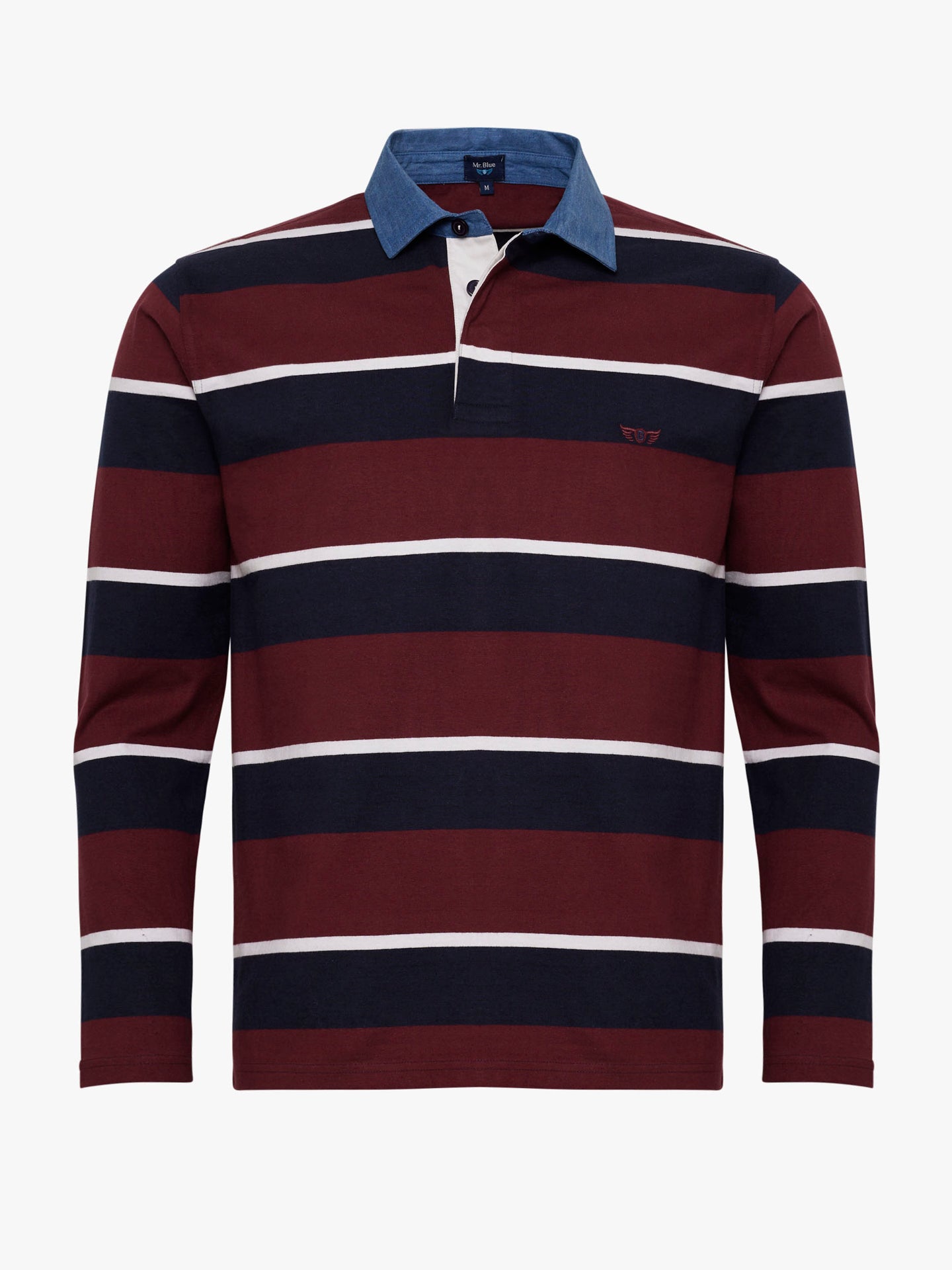 RUGBY RED COTTON LONG SLEEVE REGULAR FIT MR. BLUE