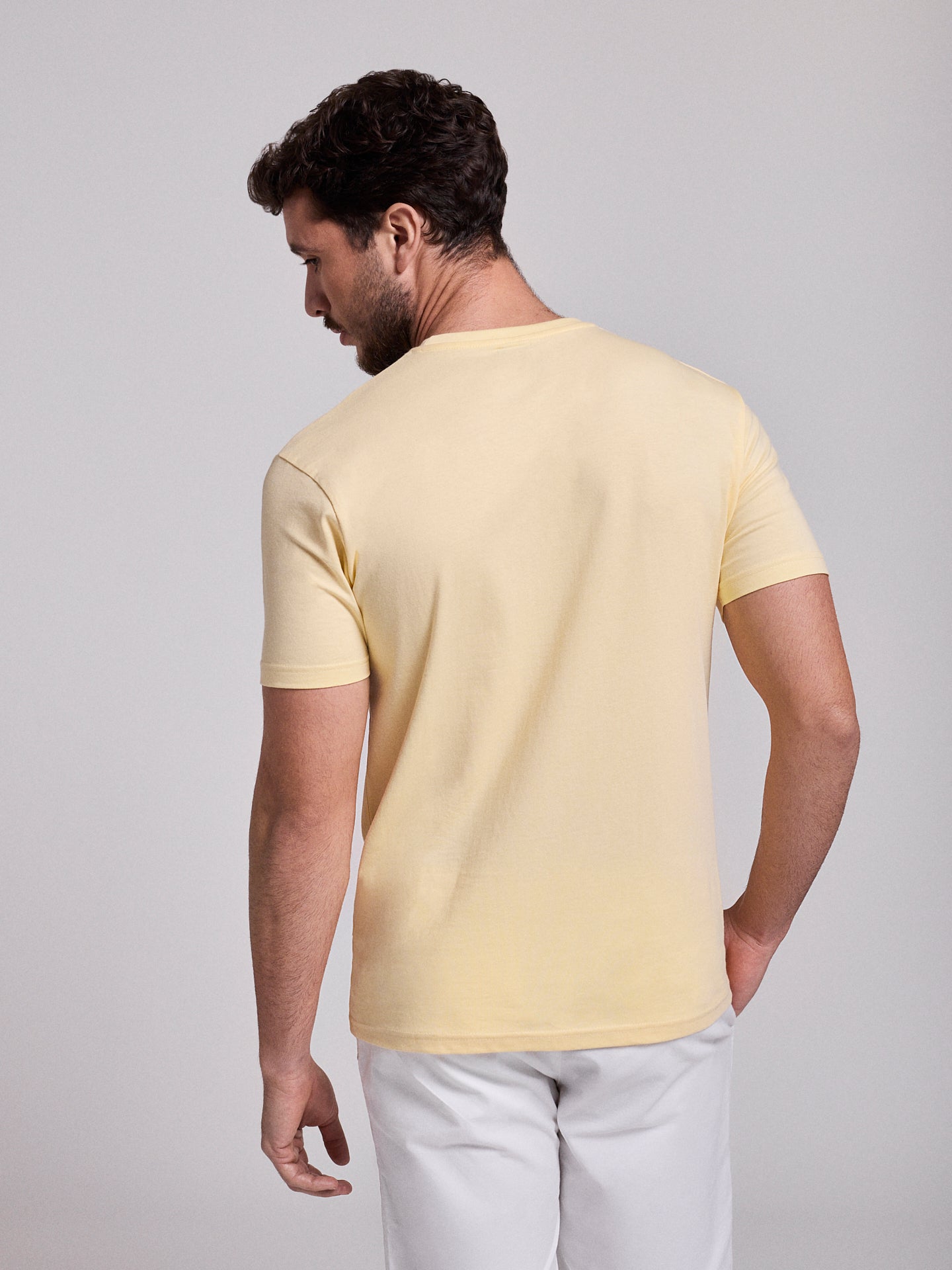 YELLOW COTTON T-SHIRT SHORT SLEEVE REGULAR FIT MR. BLUE
