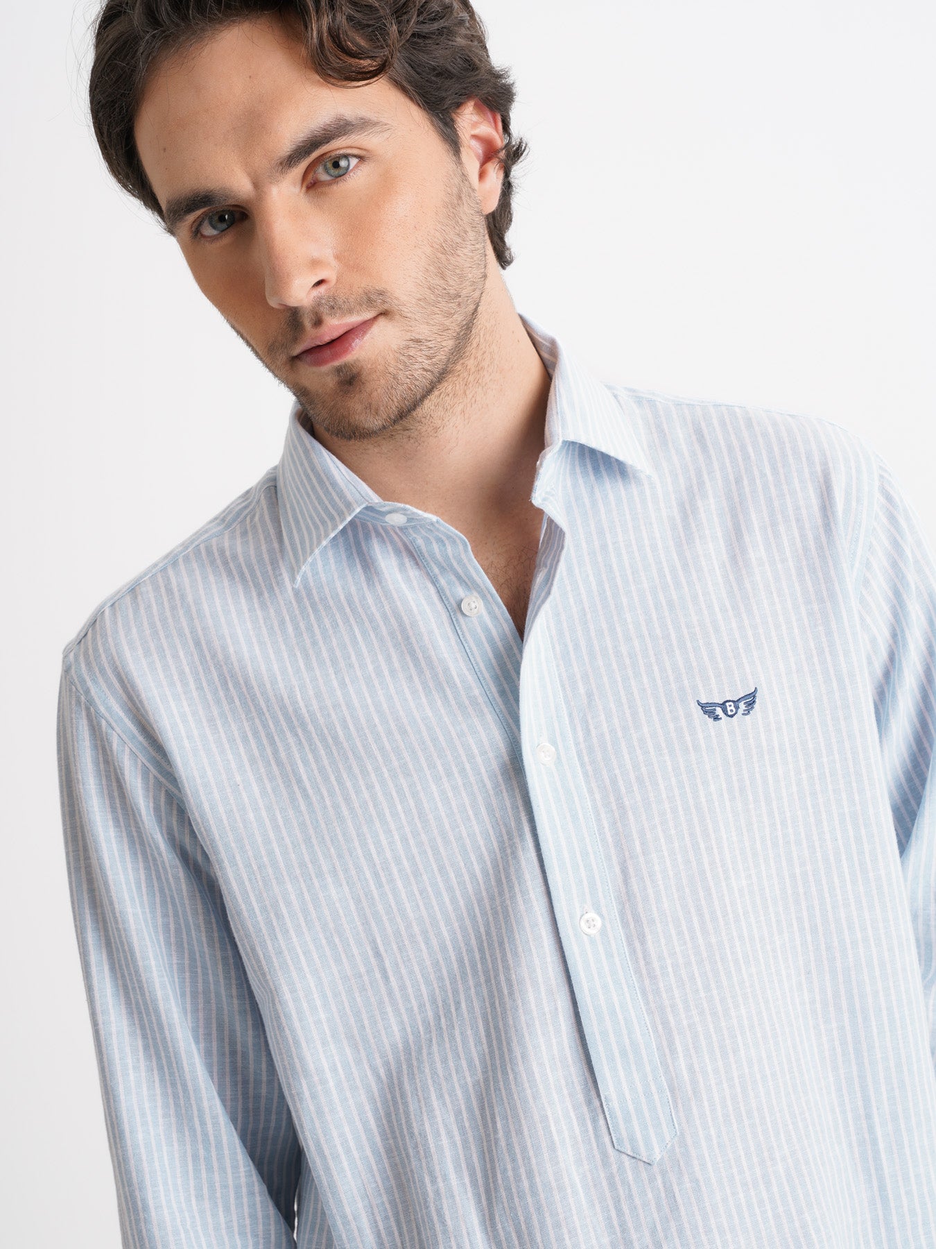 Regular Fit Blue Linen Shirt Mr. Blue