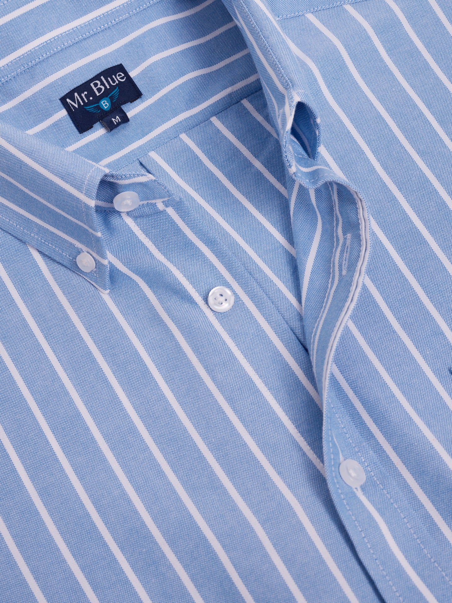 CAMISA ALGODÃO AZUL MANGA COMPRIDA REGULAR FIT MR. BLUE