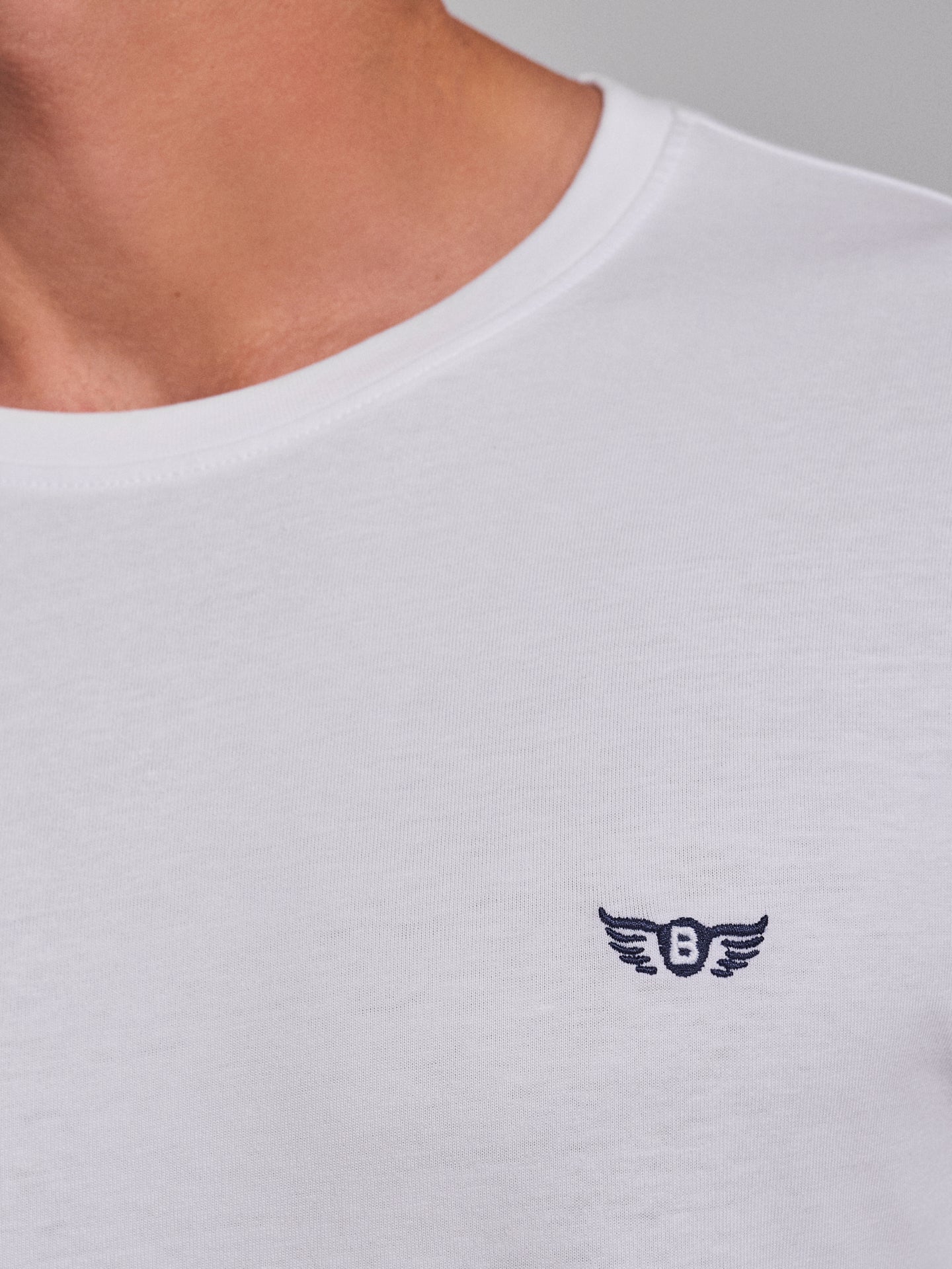 CAMISETA DE ALGODÓN BLANCA MANGA CORTA REGULAR FIT MR. AZUL