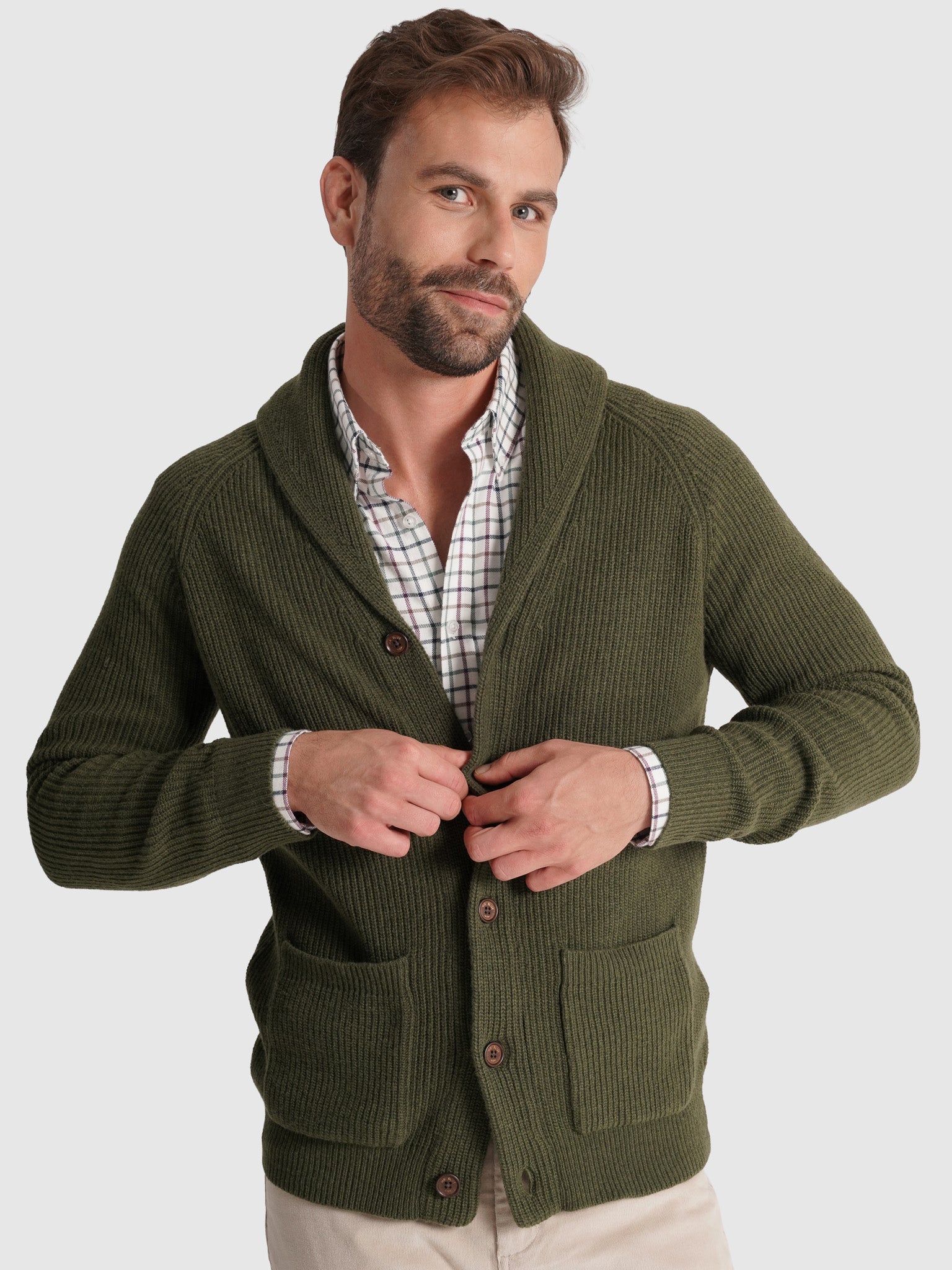 JERSEY DE LANA VERDE MANGA LARGA REGULAR FIT MR. AZUL