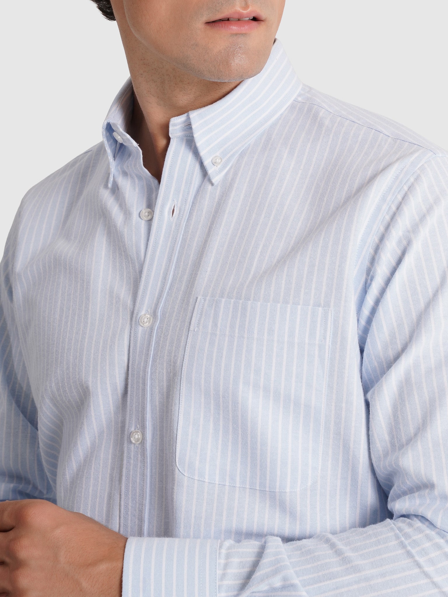 CAMISA ALGODÓN AZUL MANGA LARGA REGULAR FIT MR. AZUL