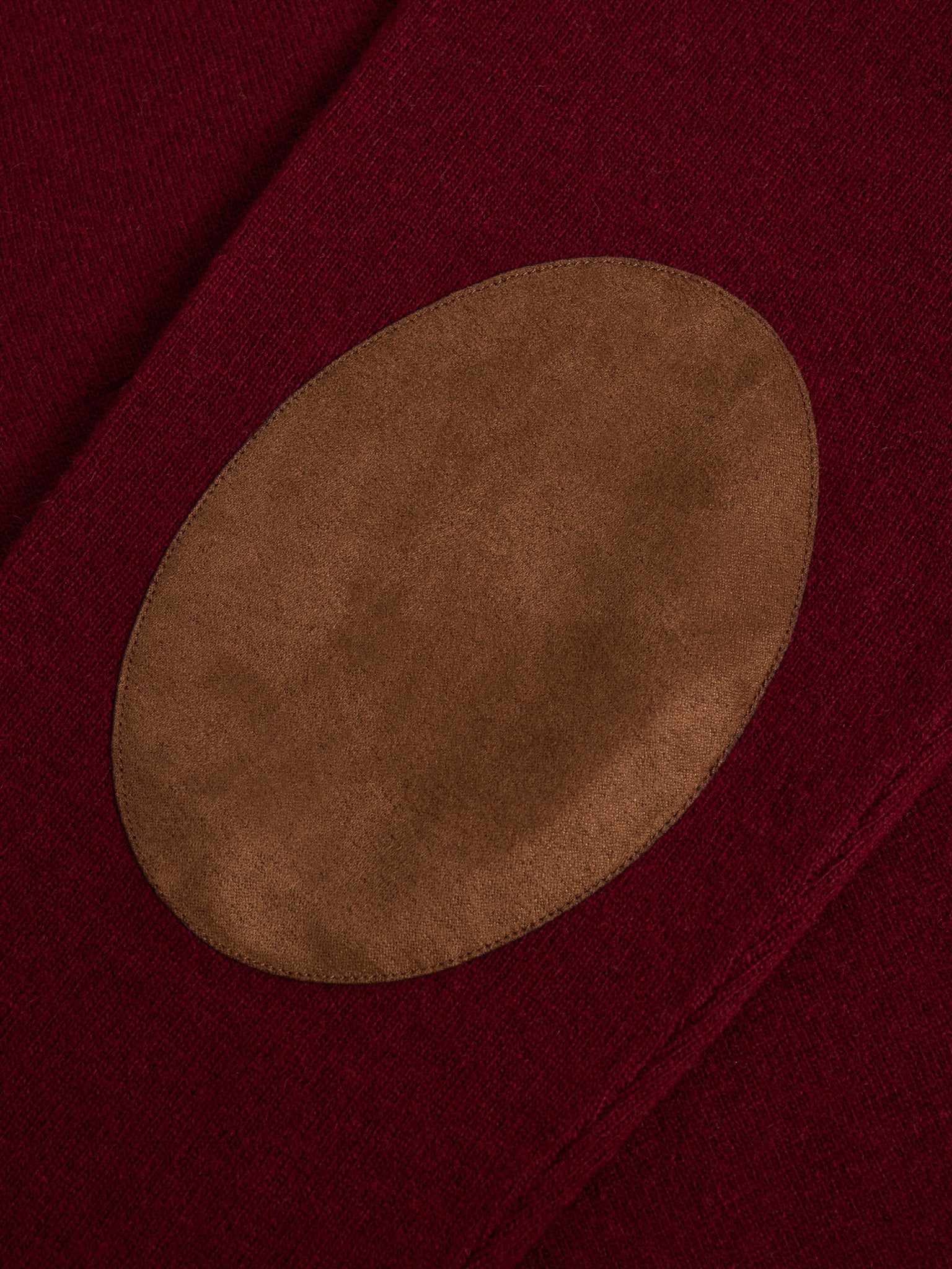 RED WOOL PULLOVER WITH REGULAR FIT MR ELBOW PADS. BLUE