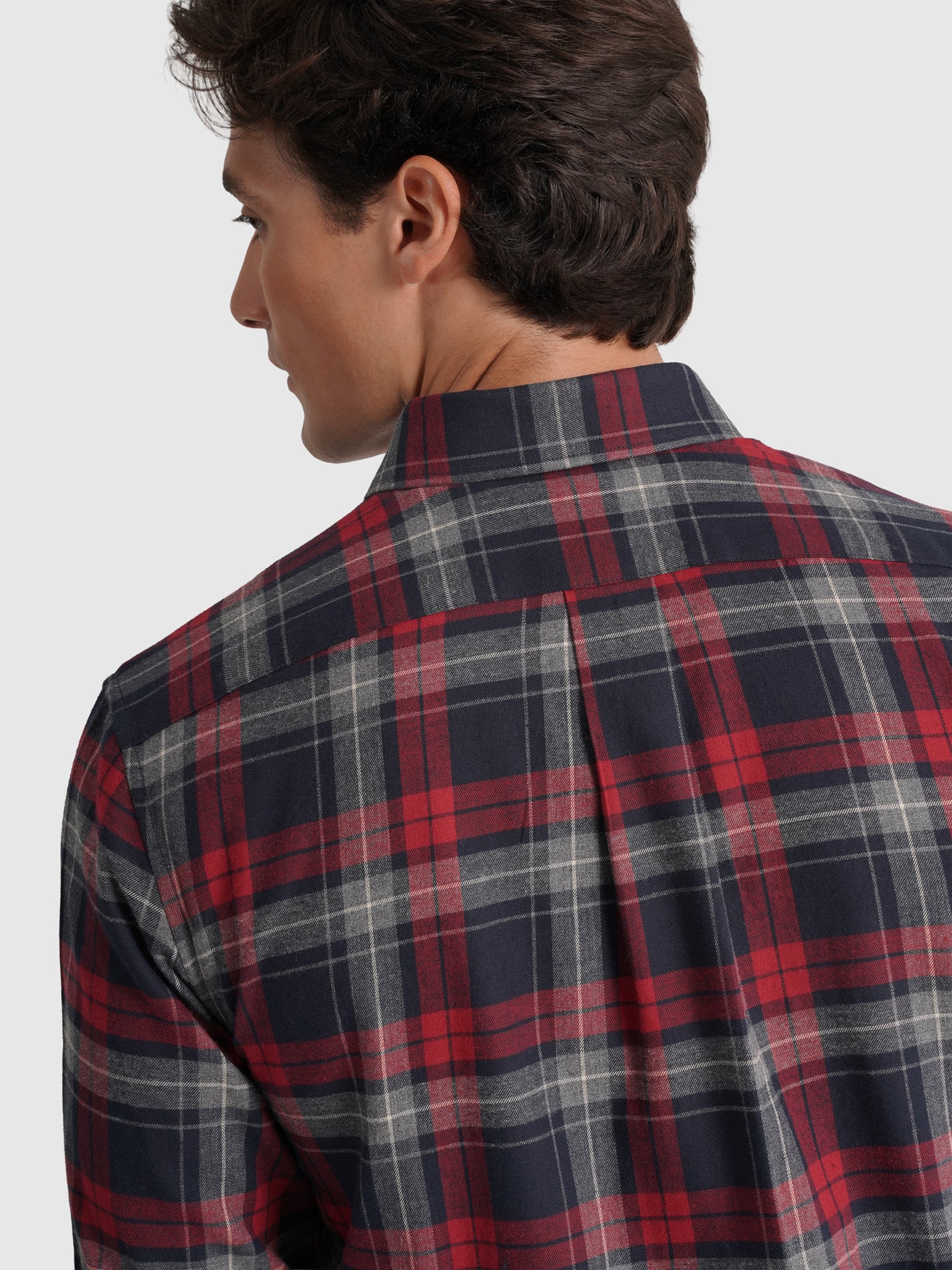 CAMISA FRANELA AZUL MANGA LARGA REGULAR FIT MR. AZUL