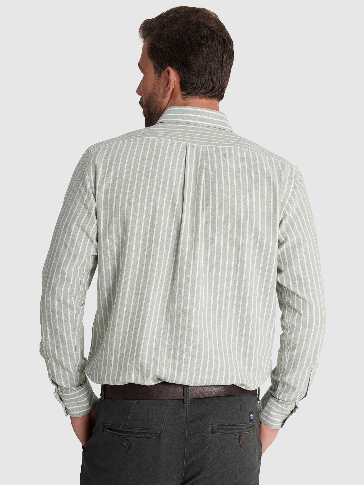 GREEN COTTON SHIRT LONG SLEEVE REGULAR FIT MR. BLUE