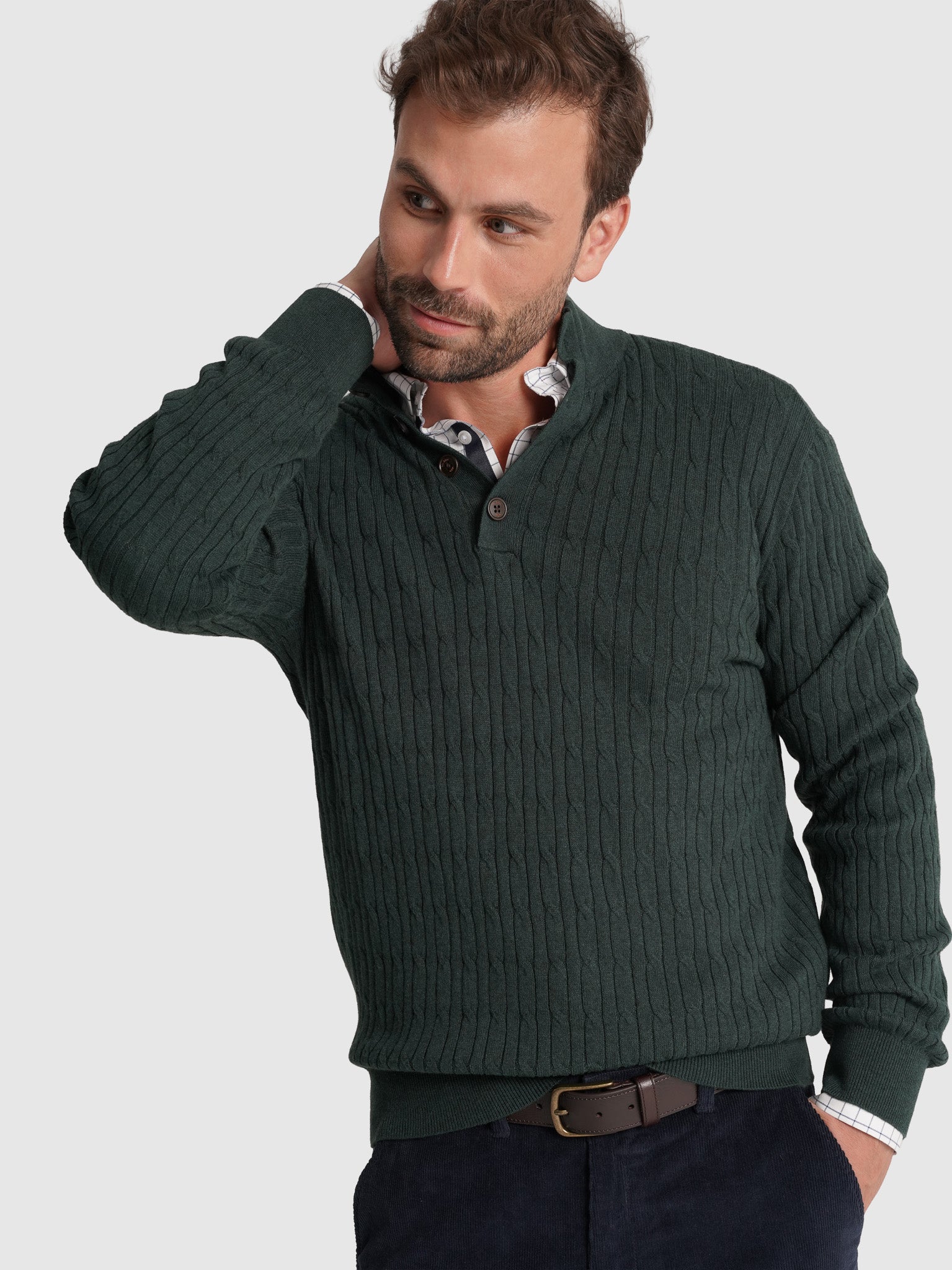 JERSEY DE CASHMERE DE MANGA LARGA REGULAR FIT MR. AZUL
