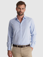 CAMISA ALGODÓN AZUL MANGA LARGA SLIM FIT MR. AZUL