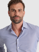 LONG SLEEVE BLUE COTTON SHIRT CLASSIC FIT MR. BLUE