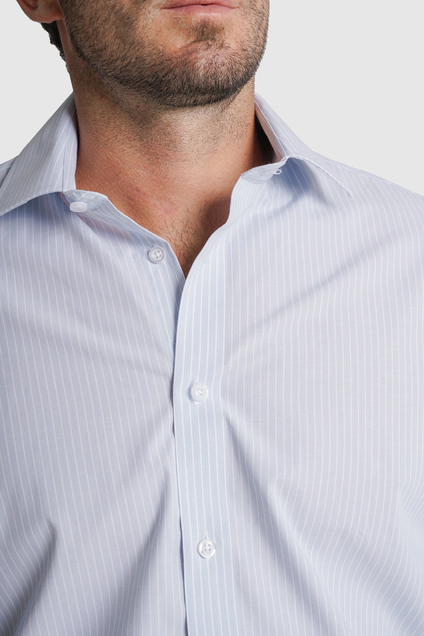 CAMISA DOBBY CLASSIC FIT AZUL ÀS RISCAS MR. BLUE