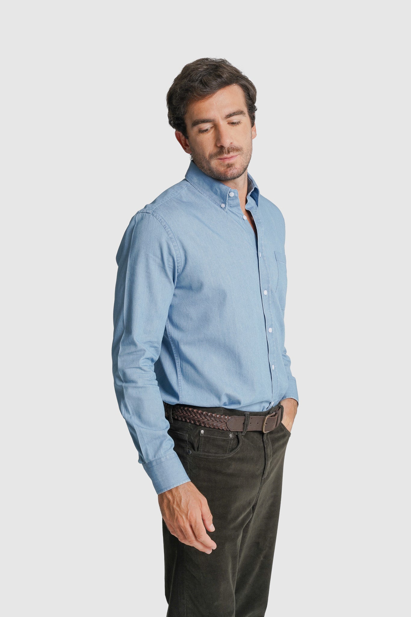 CAMISA GANGA REGULAR FIT AZUL LISA MR. BLUE