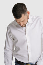 CAMISA DOBBY SLIM FIT BRANCA LISA MR. BLUE