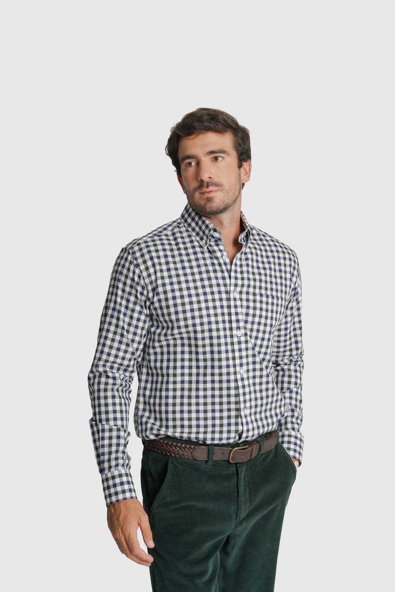 CAMISA TWILL REGULAR FIT BRANCA AO QUADRADO MR. BLUE