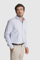 CAMISA POPELINE CLASSIC FIT AZUL ÀS RISCAS MR. BLUE