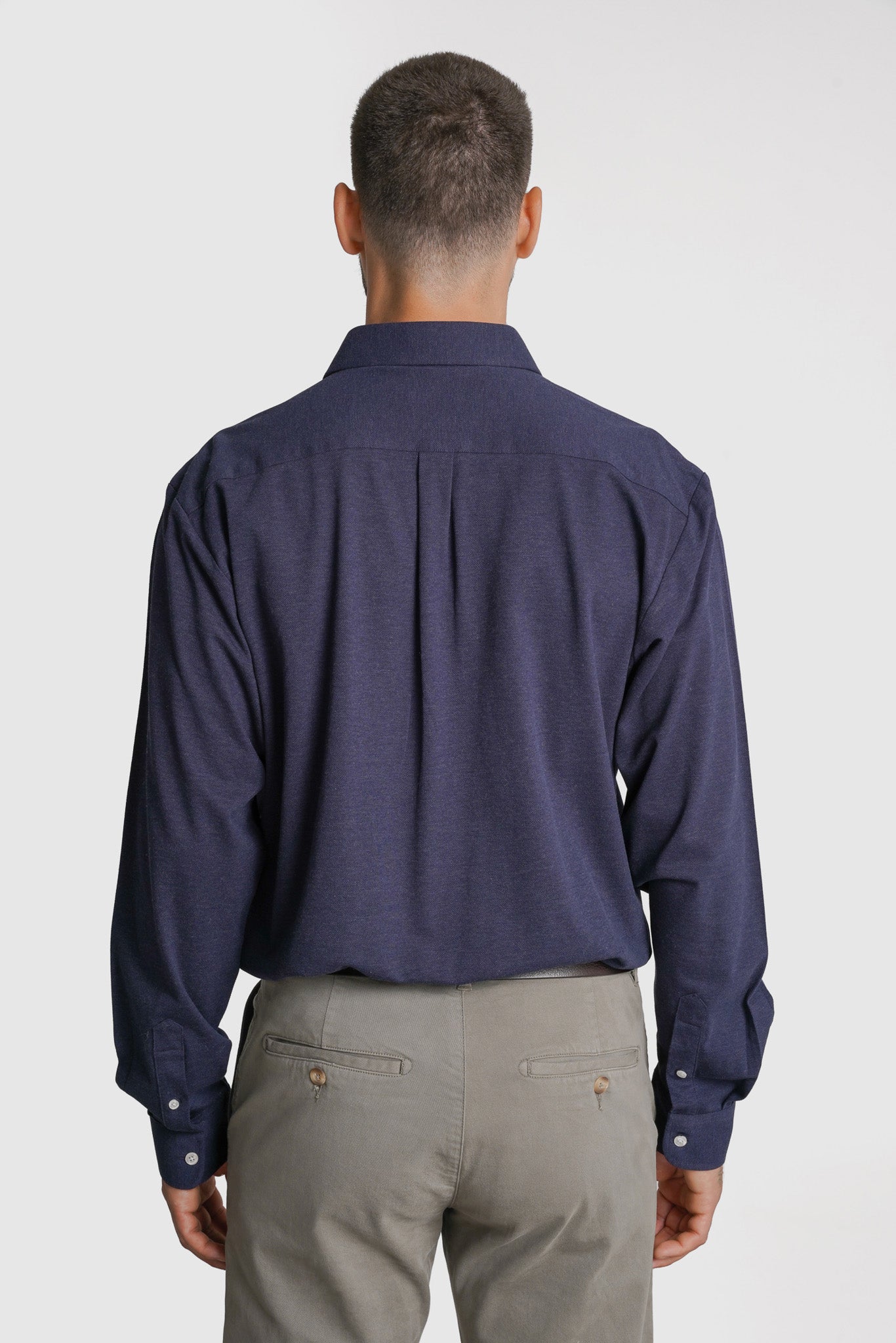 CAMISA PIQUET TAILORED FIT AZUL LISA MARK BELLUCCI