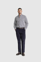 CAMISA ALGODÃO REGULAR FIT AZUL ÀS RISCAS MR. BLUE