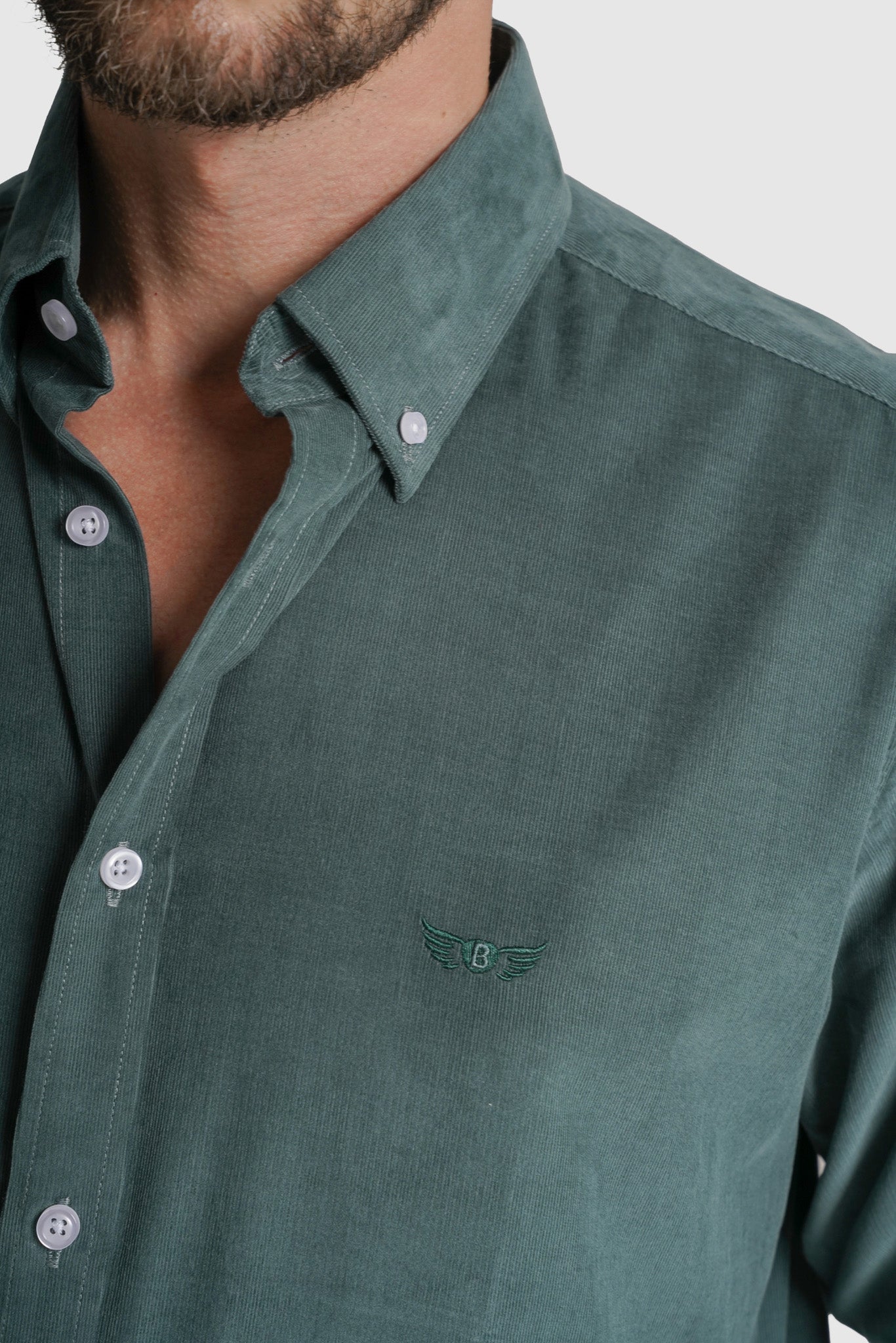 CAMISA BOMBAZINE REGULAR FIT VERDE LISA MR. BLUE