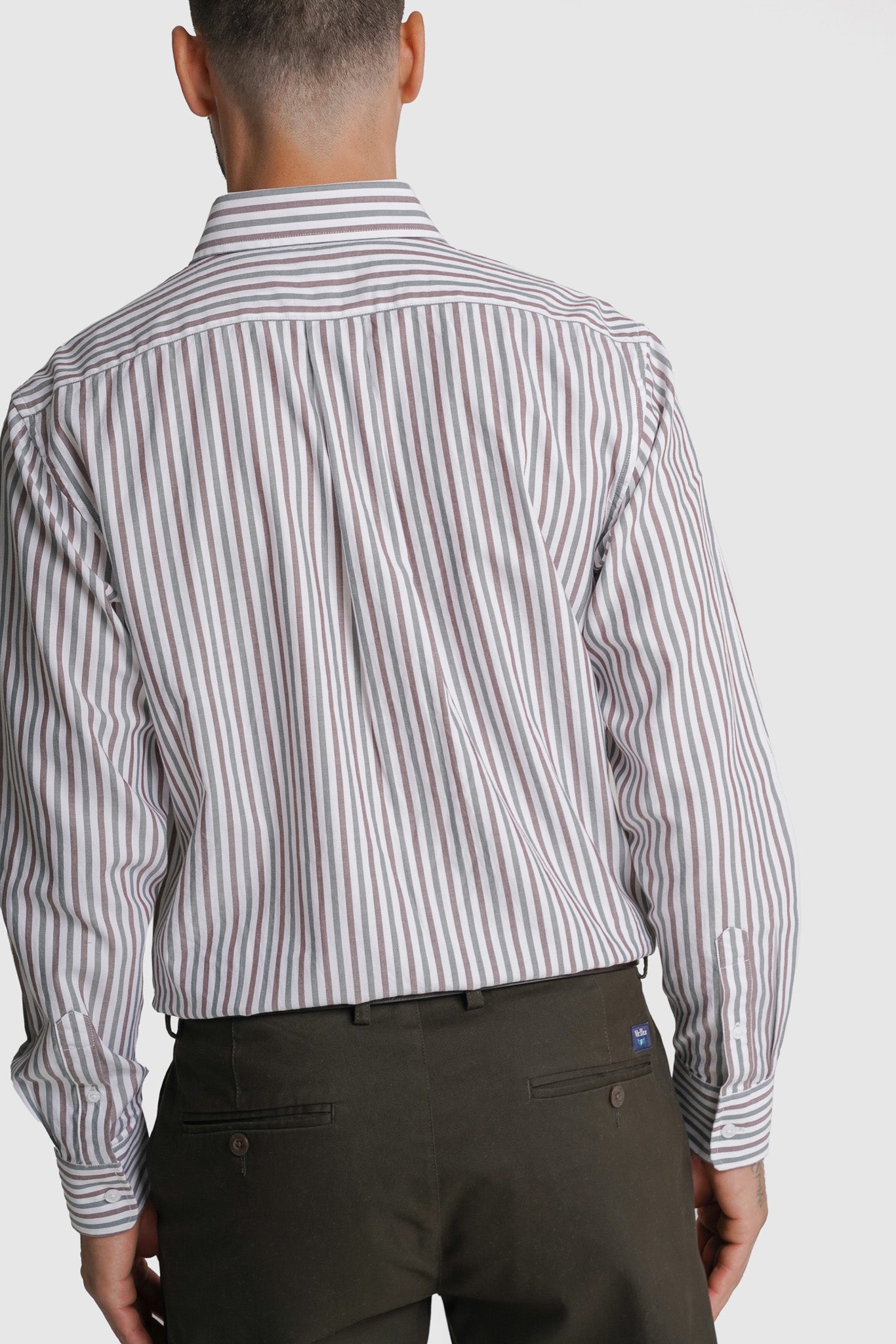 CAMISA FIL-A-FIL REGULAR FIT VERDE ÀS RISCAS MR. BLUE