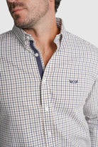 CAMISA TWILL REGULAR FIT BRANCA AO QUADRADO MR. BLUE