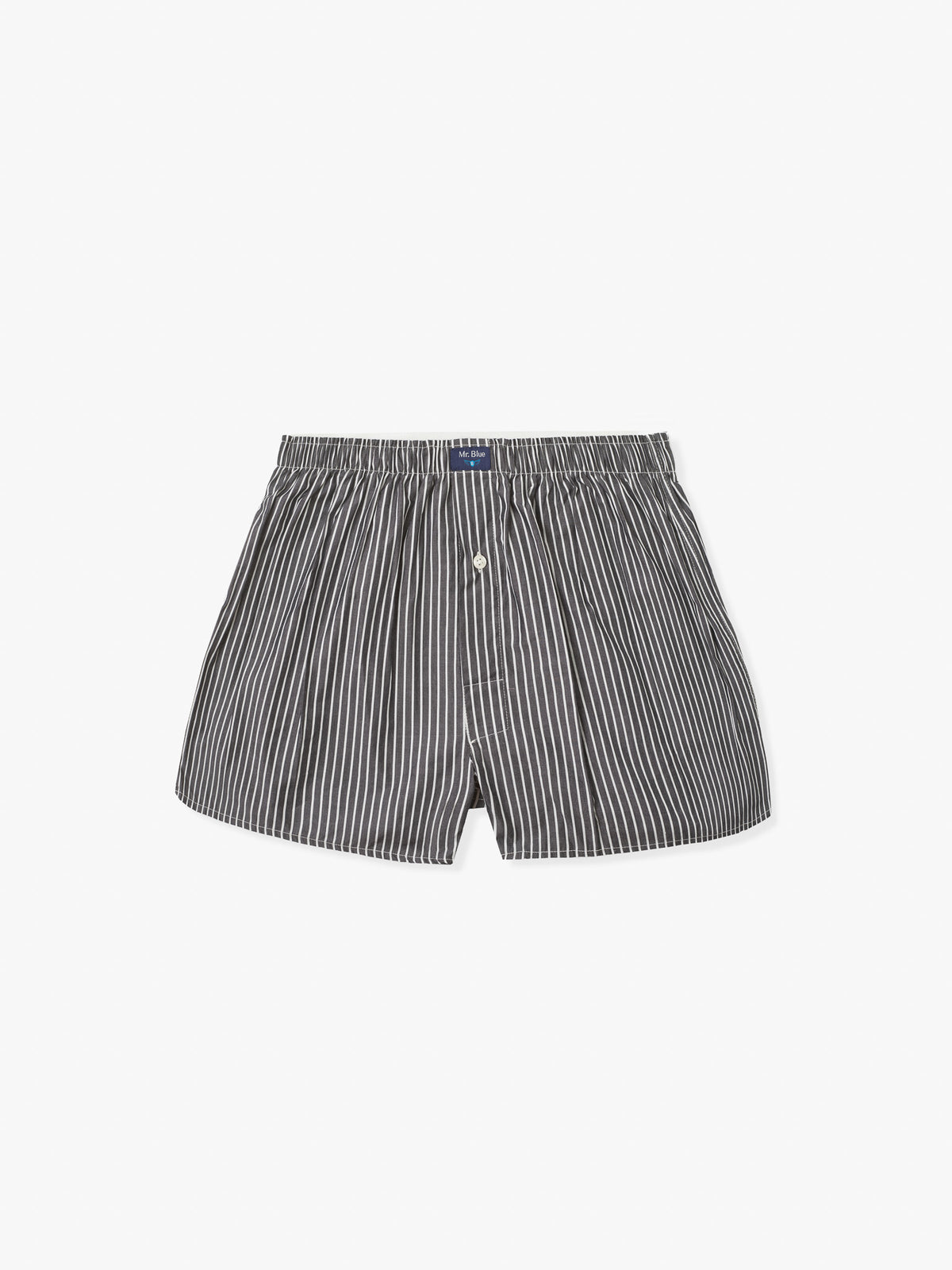 BOXERS ALGODÃO CLASSIC FIT CINZENTOS ÀS RISCAS MR. BLUE