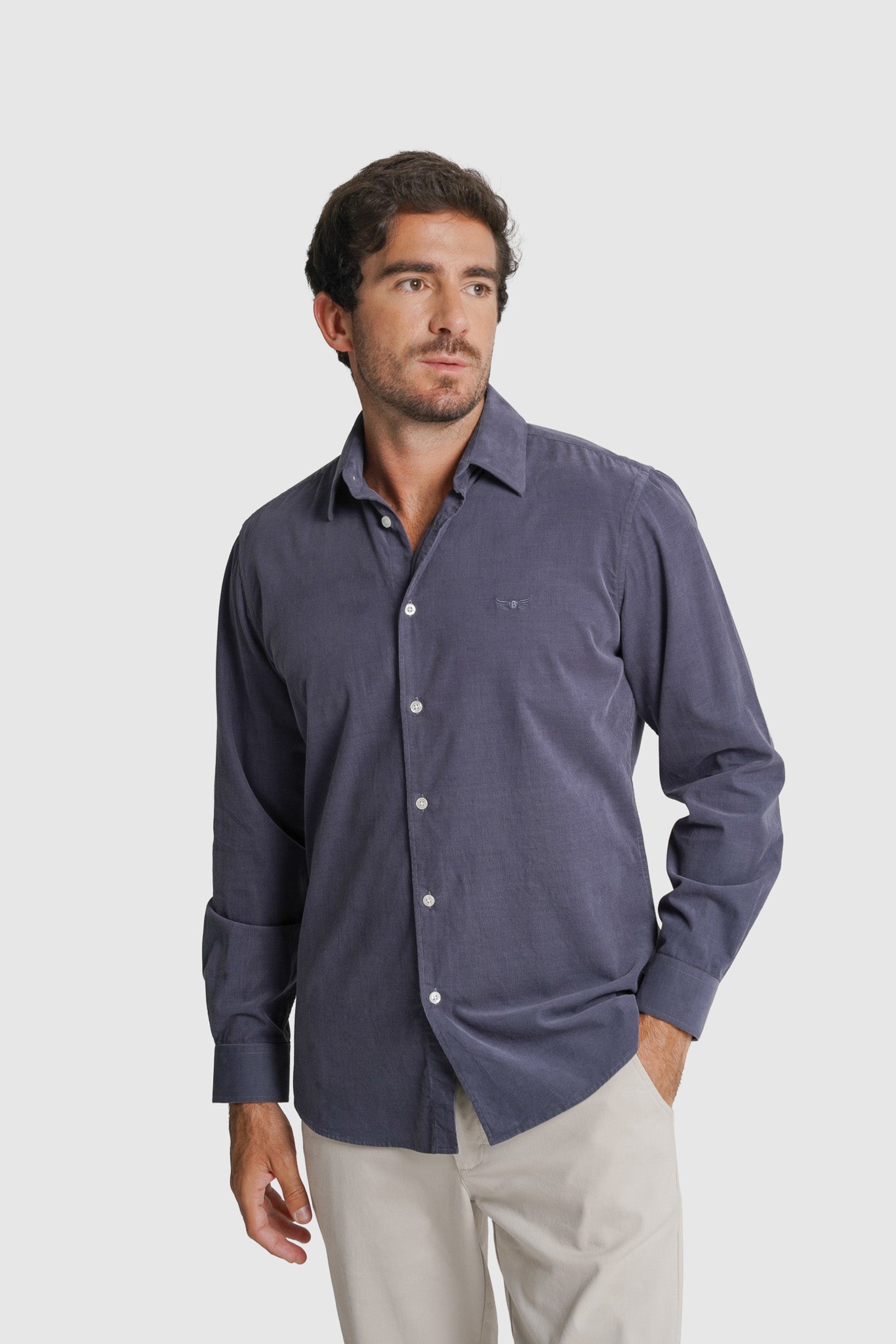 CAMISA BOMBAZINE TAILORED FIT AZUL LISA MR. BLUE