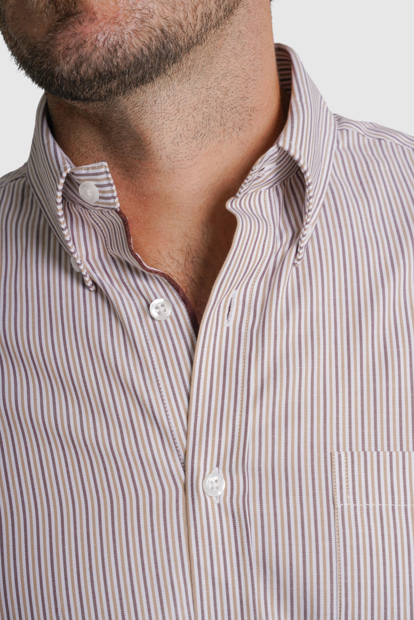 CAMISA TWILL REGULAR FIT BRANCA ÀS RISCAS MR. BLUE