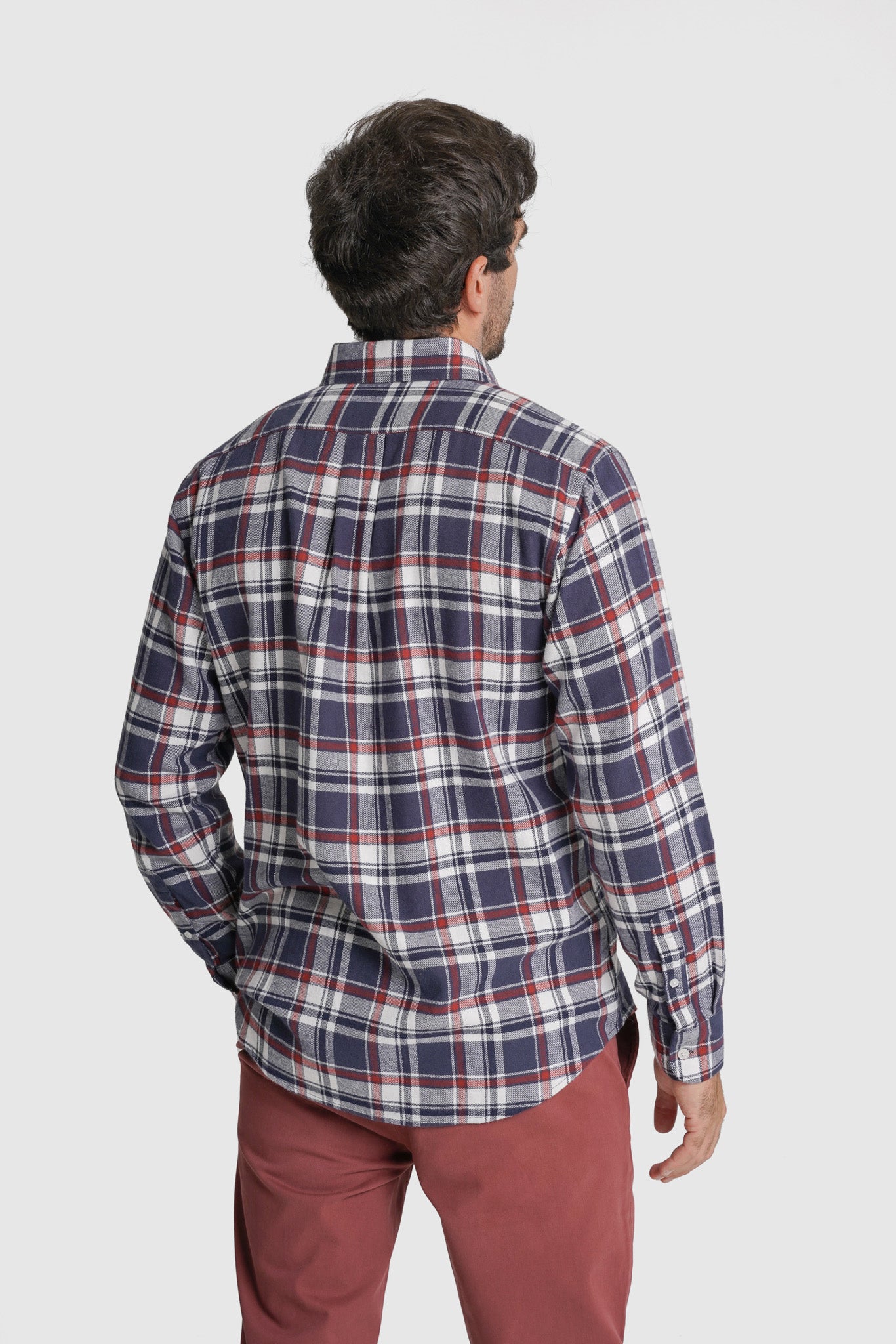 CAMISA FLANELA REGULAR FIT VERMELHA AO QUADRADO MR. BLUE