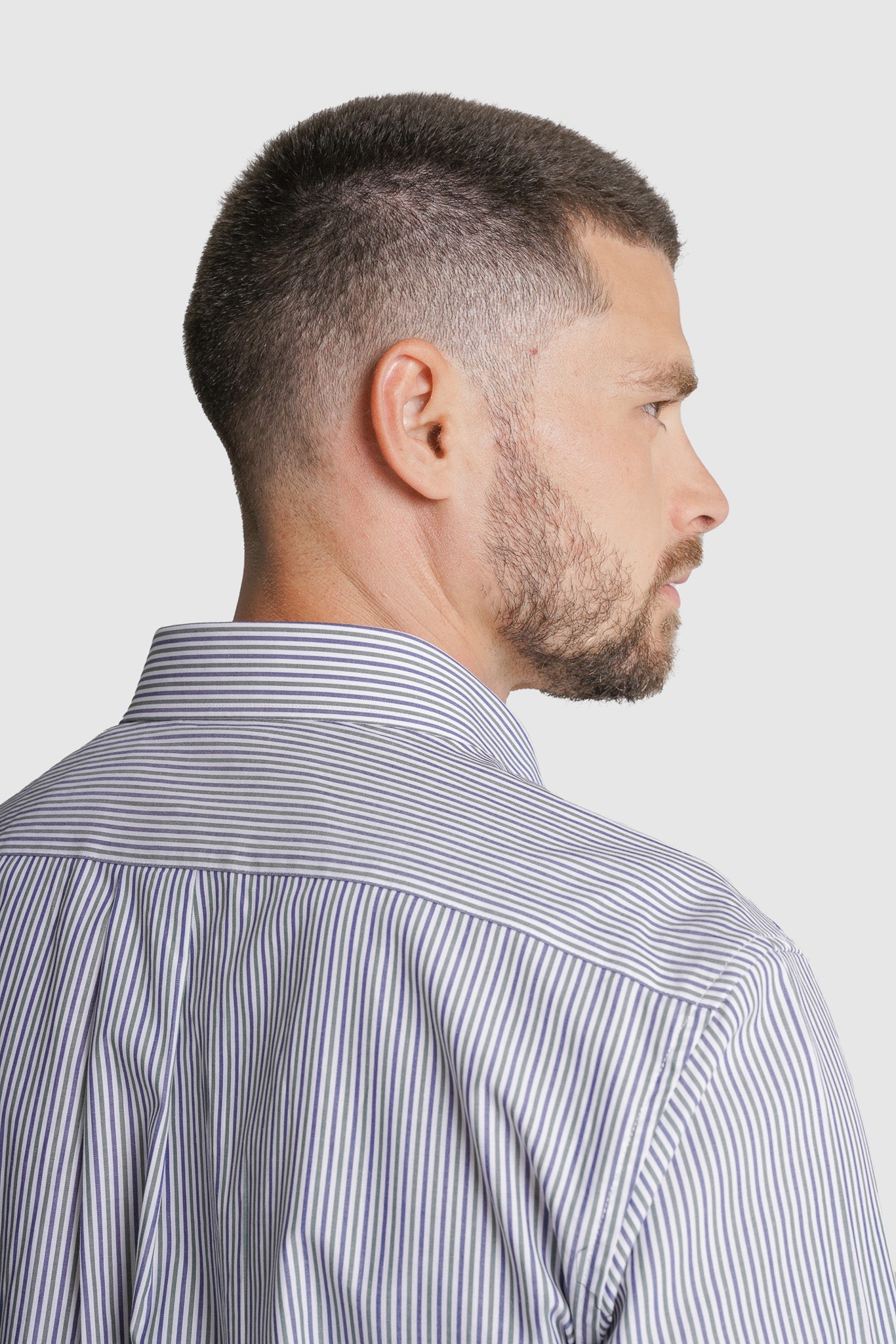 CAMISA ALGODÃO REGULAR FIT AZUL ÀS RISCAS MR. BLUE