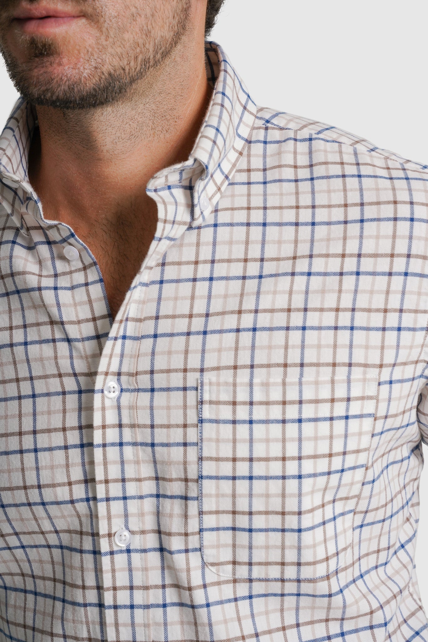 CAMISA FLANELA REGULAR FIT CASTANHA AO QUADRADO MR. BLUE