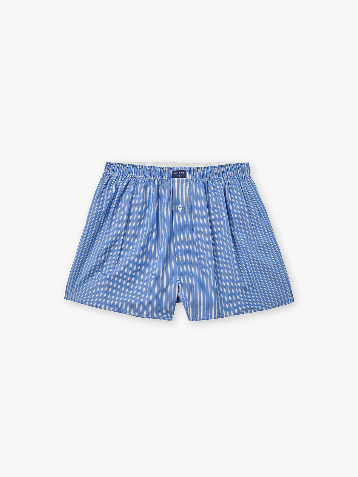 BOXERS ALGODÃO CLASSIC FIT AZUIS ÀS RISCAS MR. BLUE