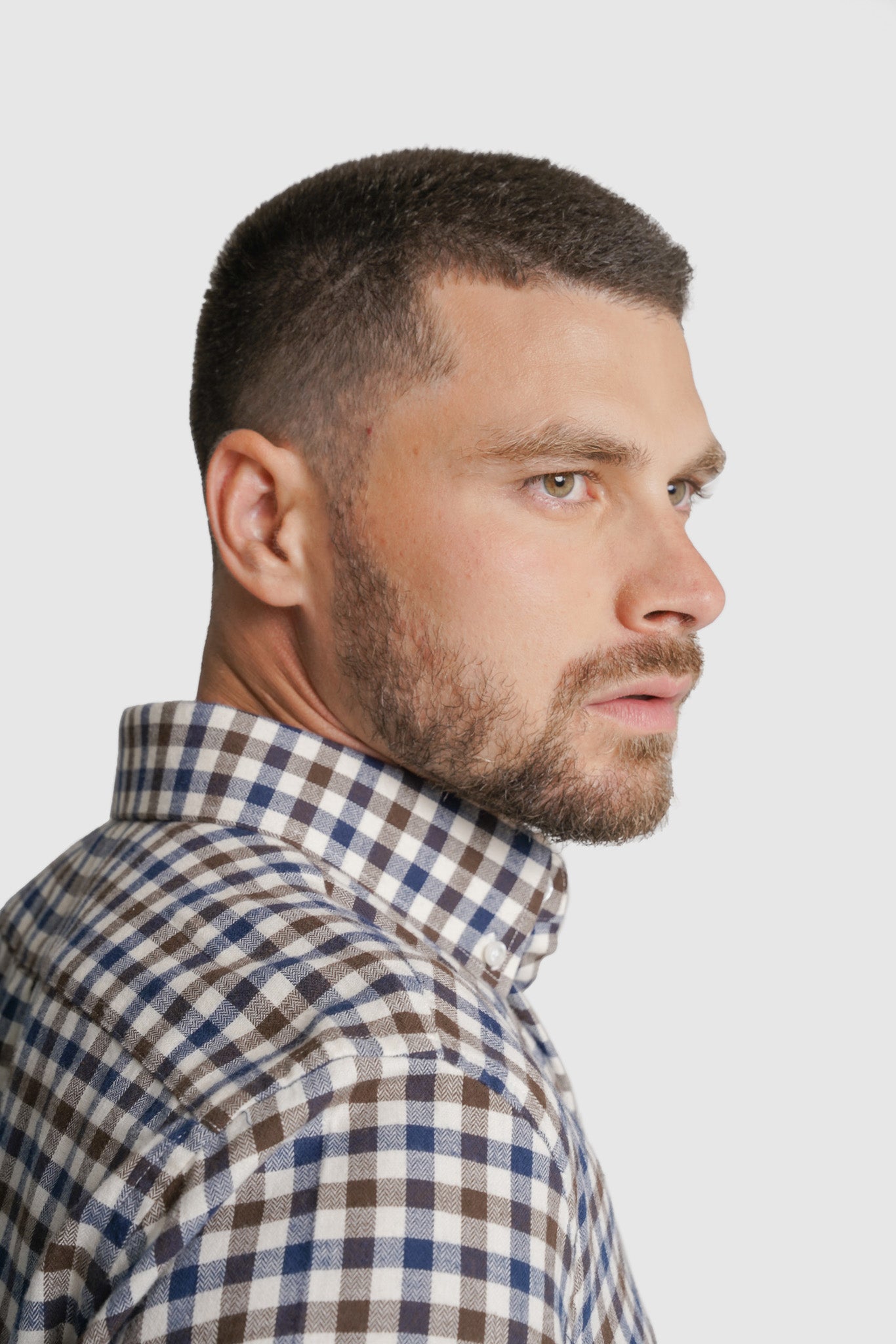 CAMISA FLANELA REGULAR FIT CASTANHA AO QUADRADO MR. BLUE
