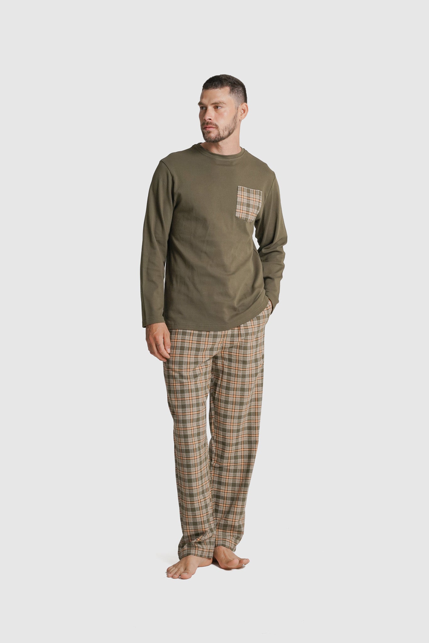 PIJAMA ALGODÃO REGULAR FIT VERDE AO QUADRADO MR. BLUE
