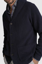 CARDIGAN LÃ REGULAR FIT AZUL LISO MR. BLUE