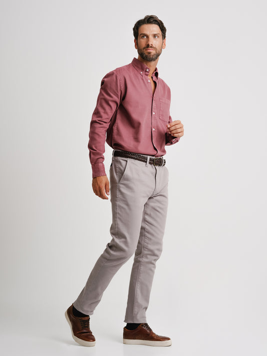 Camisa Regular Fit Estruturada Vermelha