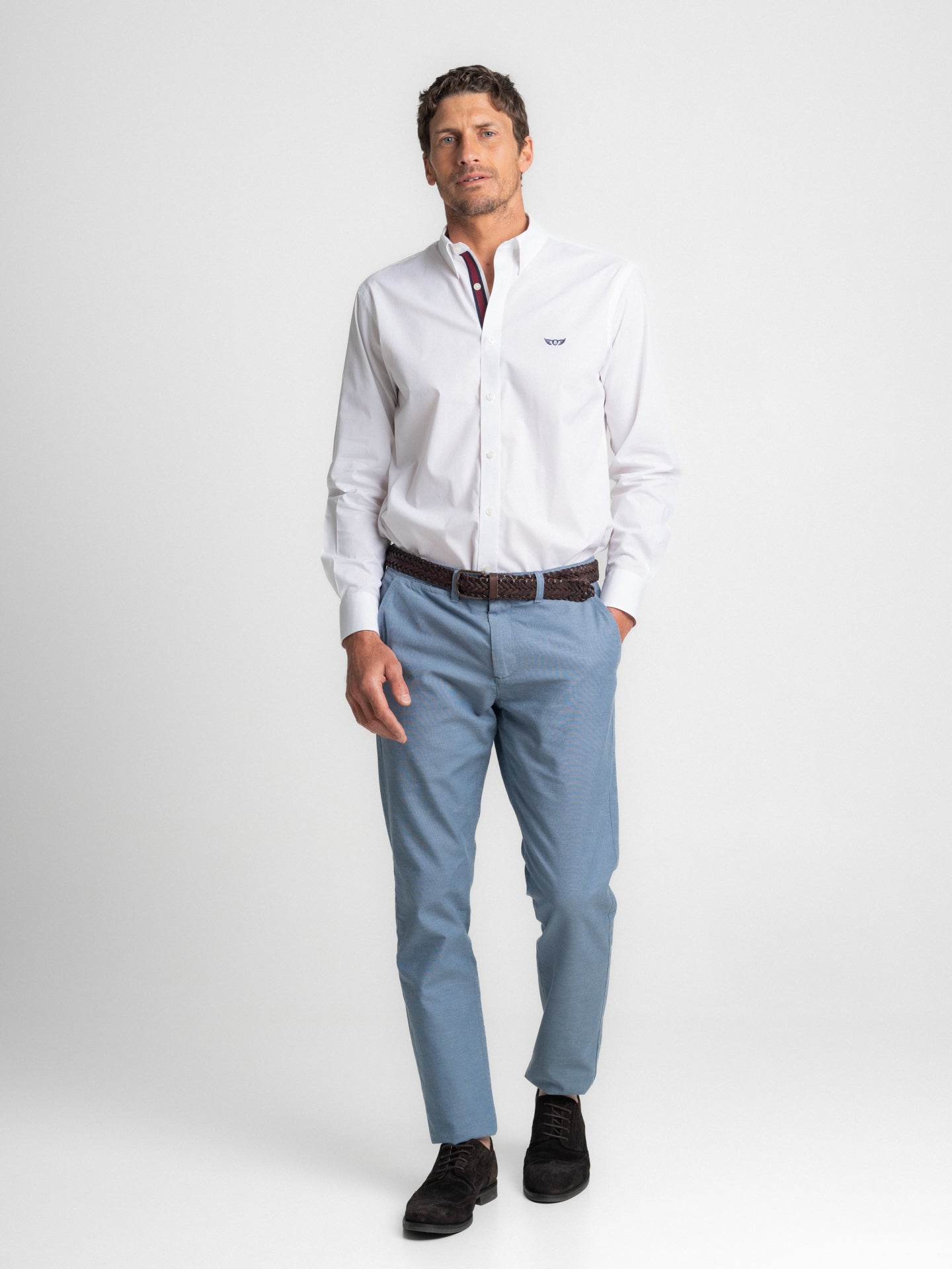 Regular Fit White Poplin Shirt Mr. Blue