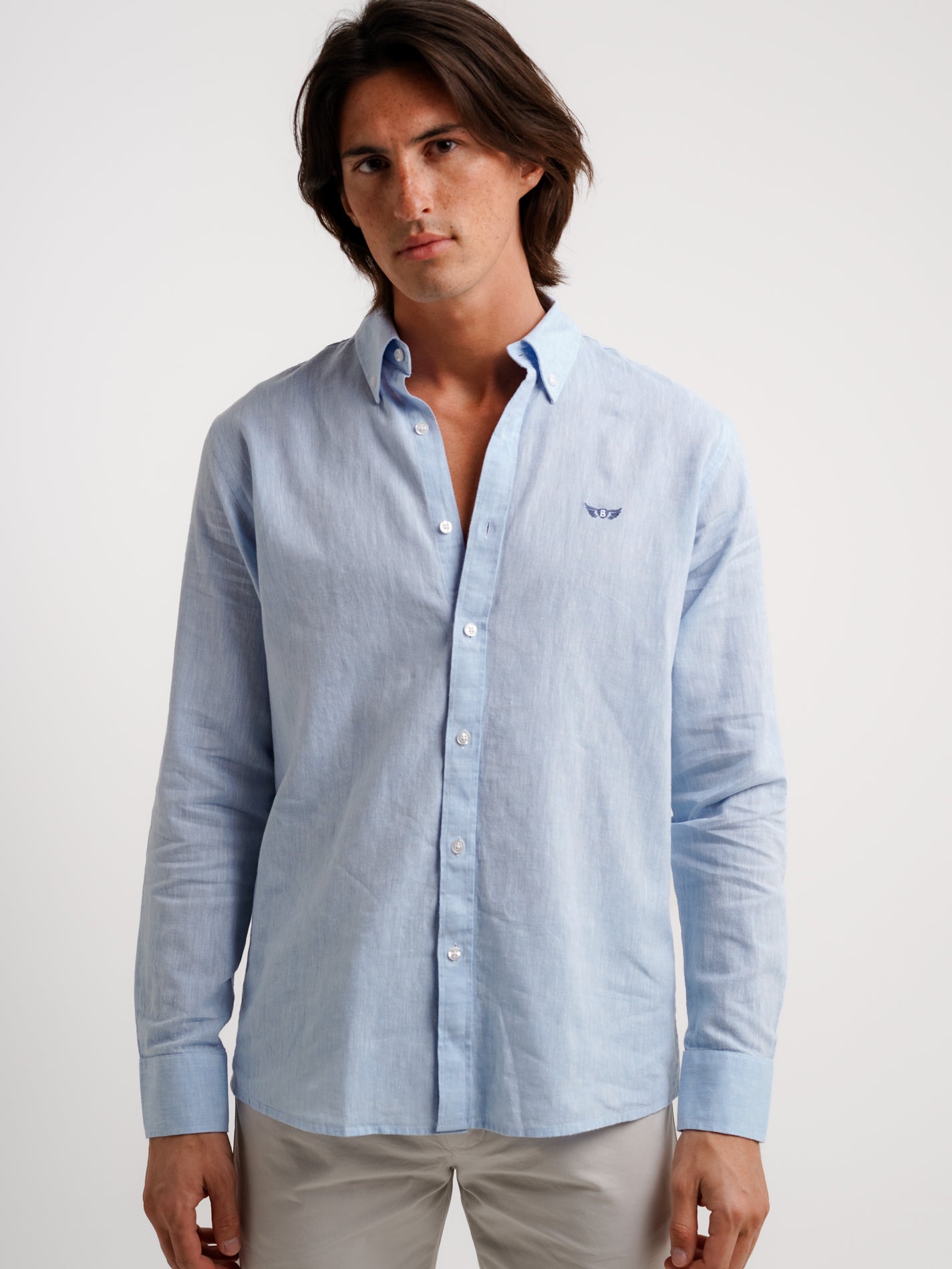 Regular Fit Blue Linen Shirt Mr. Blue
