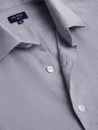 Camisa Slim Fit Linho Azul Mr. Blue