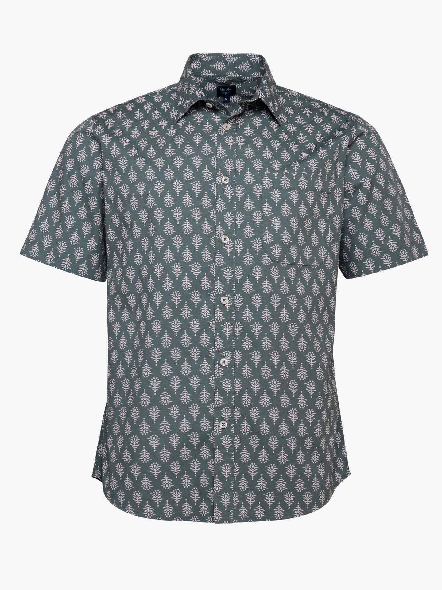 Regular Fit Green Poplin Shirt Mr. Blue