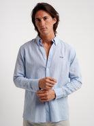Regular Fit Blue Linen Shirt Mr. Blue